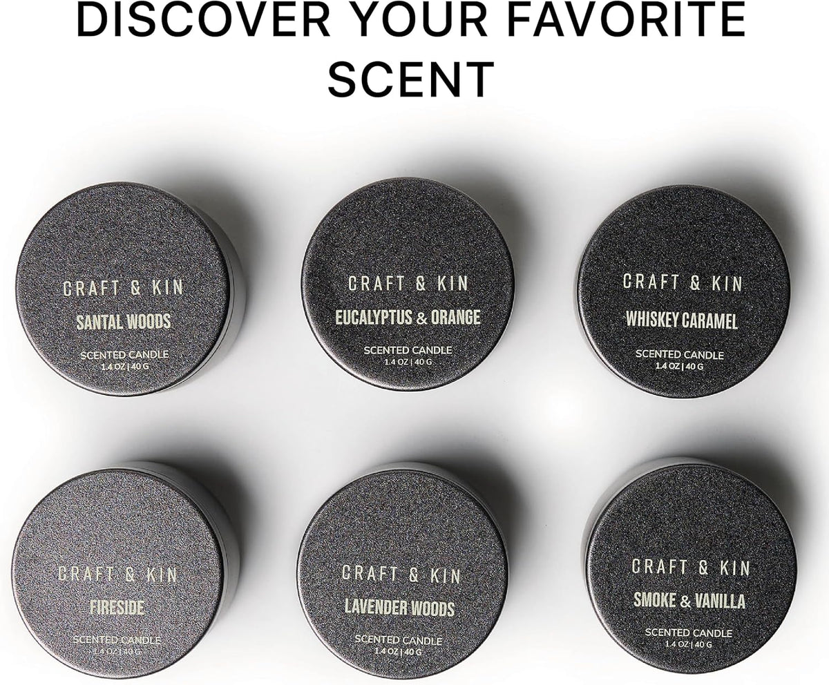 Premium 6 Scented Votive Candles – Luxury Mini Natural Soy Scented Candle Gift Set with Assorted Scents – Room Decor and Aromatherapy – 15-20 Hour Burn Time Each