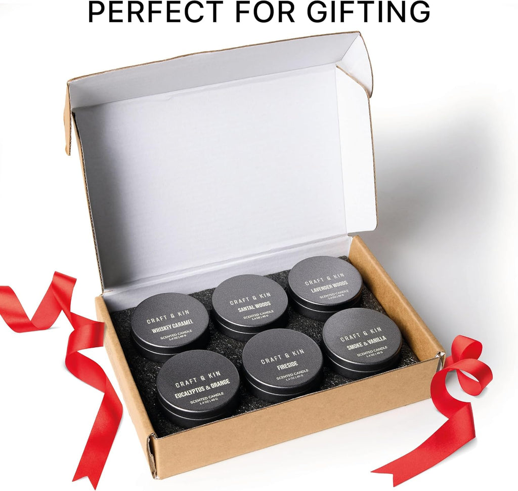 Premium 6 Scented Votive Candles – Luxury Mini Natural Soy Scented Candle Gift Set with Assorted Scents – Room Decor and Aromatherapy – 15-20 Hour Burn Time Each