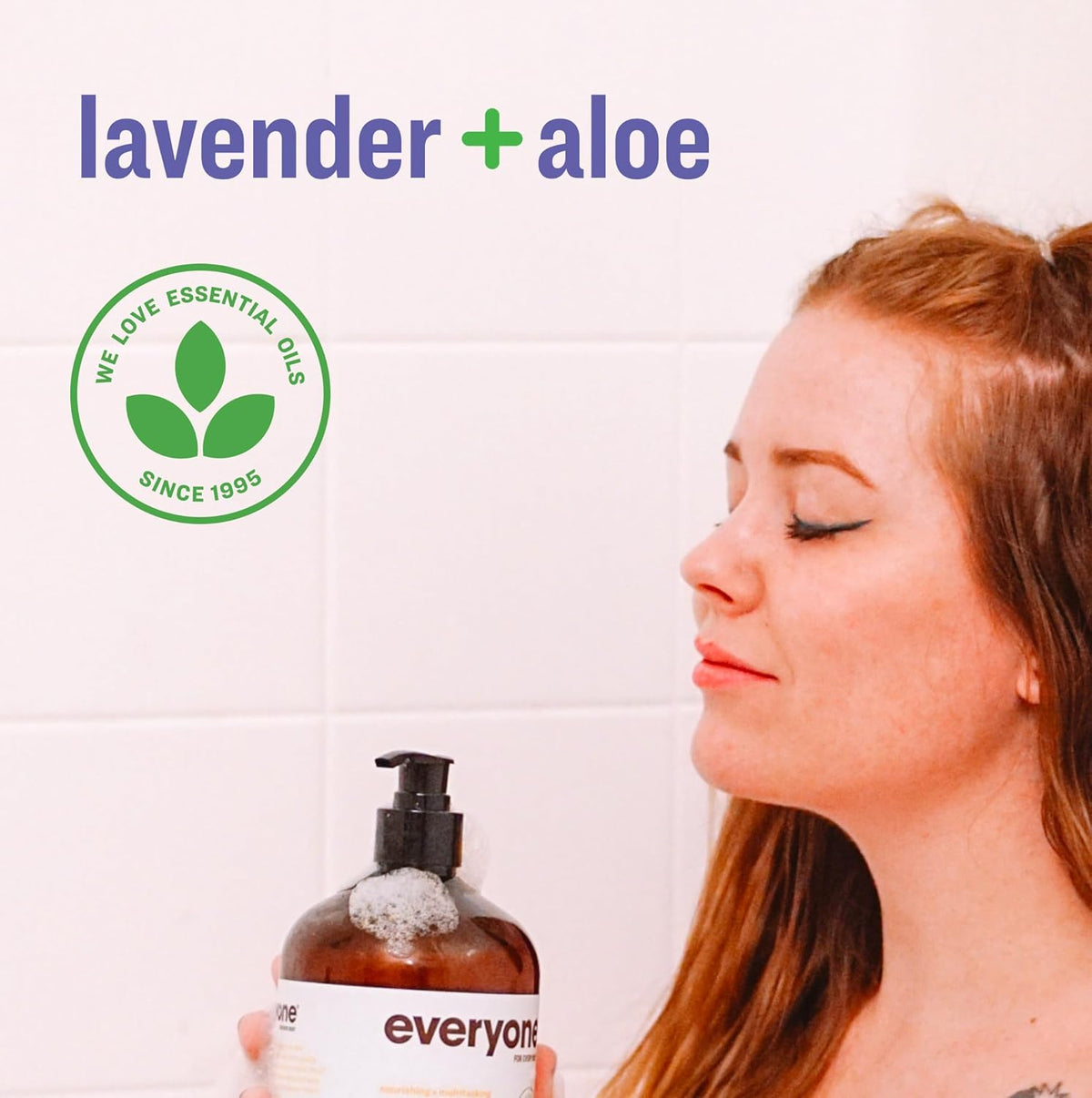 Everyone 3-In-1 Soap Body Wash Bubble Bath Shampoo Lavender Aloe 32Oz 2Pk